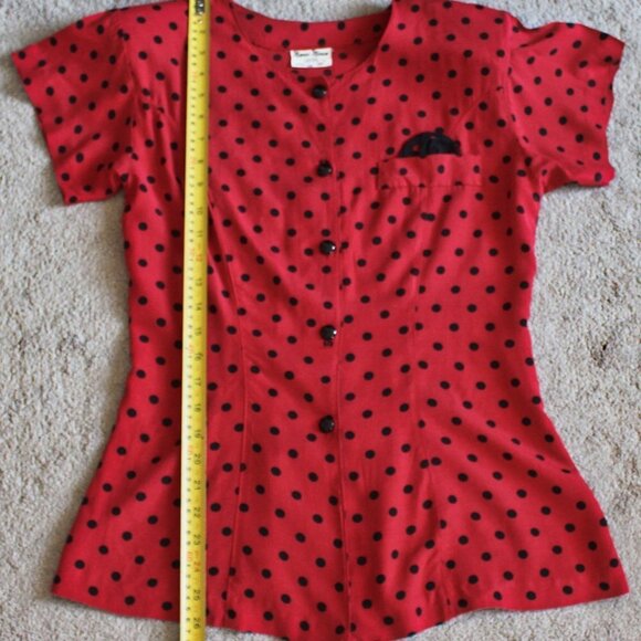 Host Pick!! 🪐🍀🎱🌈 Vintage 1970s does 40s -Shoulder Pad Top, Andrews Sisters M - Picture 6 of 10